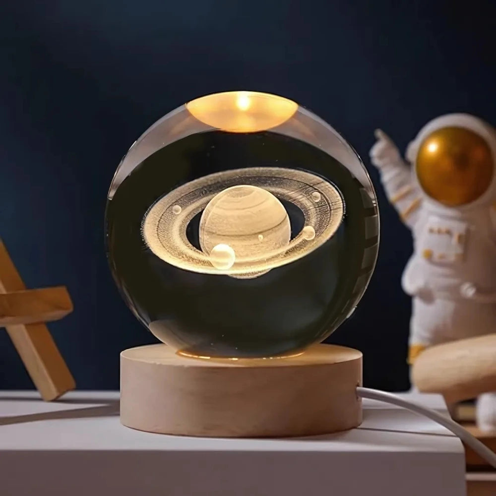 Luminous Crystal Ball – Magische 3D Gegraveerde Sfeerlicht voor Thuisdecoratie