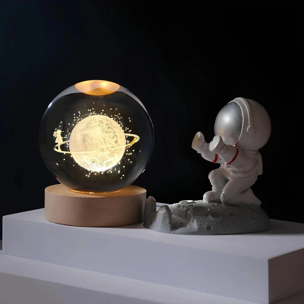 Luminous Crystal Ball – Magische 3D Gegraveerde Sfeerlicht voor Thuisdecoratie