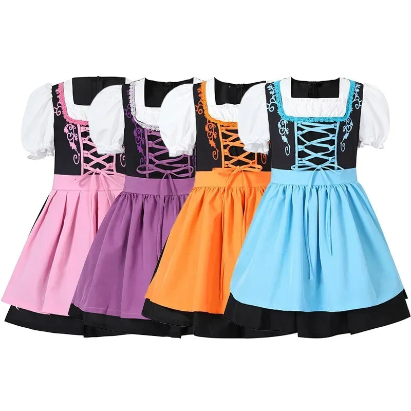 BavariaKids – Meisjes dirndl jurk met schort – Perfect voor Oktoberfest
