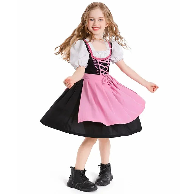 BavariaKids – Meisjes dirndl jurk met schort – Perfect voor Oktoberfest