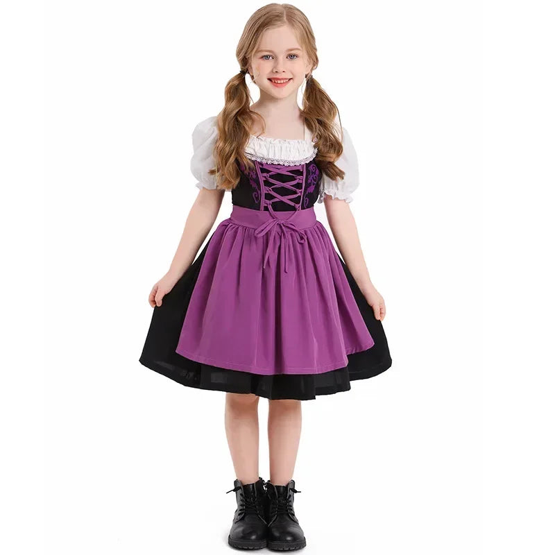 BavariaKids – Meisjes dirndl jurk met schort – Perfect voor Oktoberfest