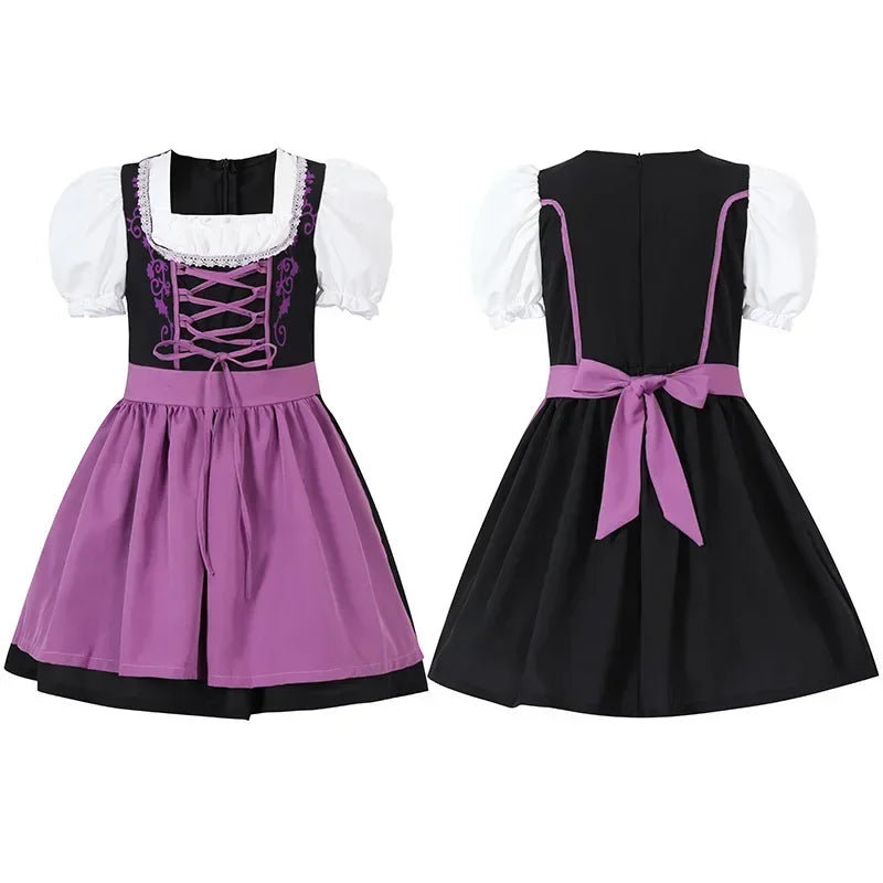 BavariaKids – Meisjes dirndl jurk met schort – Perfect voor Oktoberfest