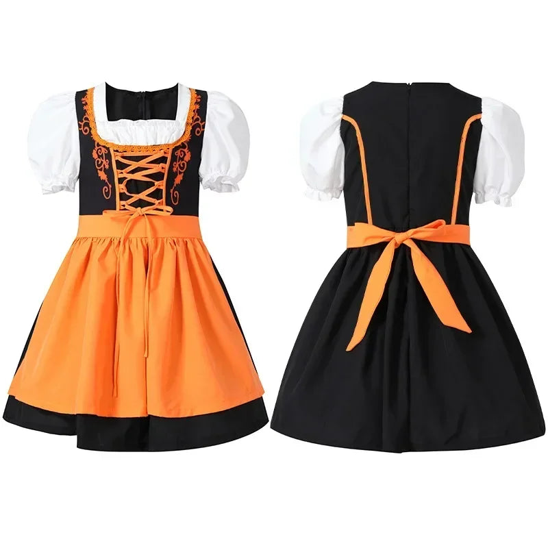 BavariaKids – Meisjes dirndl jurk met schort – Perfect voor Oktoberfest