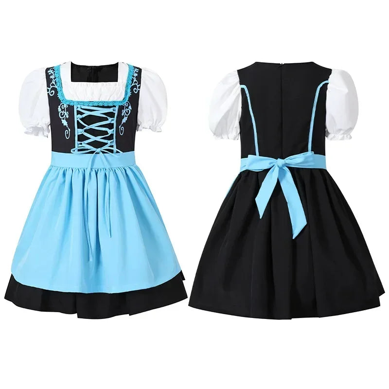 BavariaKids – Meisjes dirndl jurk met schort – Perfect voor Oktoberfest