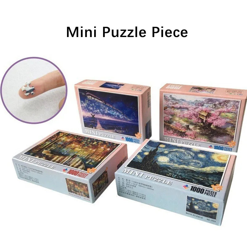 MaxRenard – Mini-puzzel 1000 stukjes Van Gogh De Sterrennacht 4