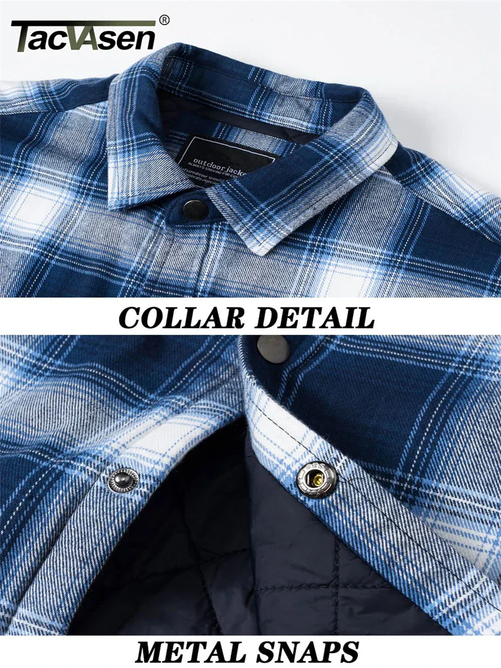 Męska Kurtka Flanelowa z Pikowaną Podszewką, 5 Kieszeni, Ciepła i Wygodna 2