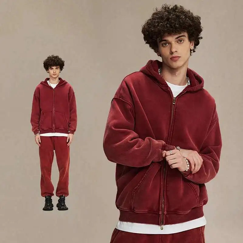 Męska bluza z kapturem w stylu vintage, luźna i wygodna 10