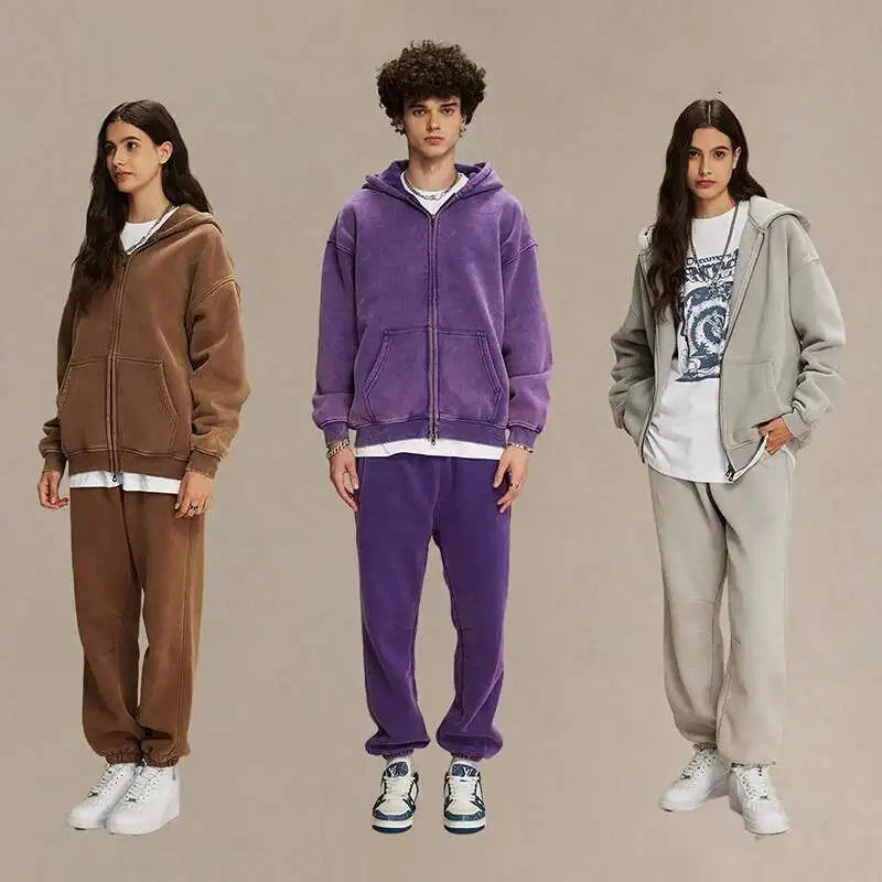 Męska bluza z kapturem w stylu vintage, luźna i wygodna 2