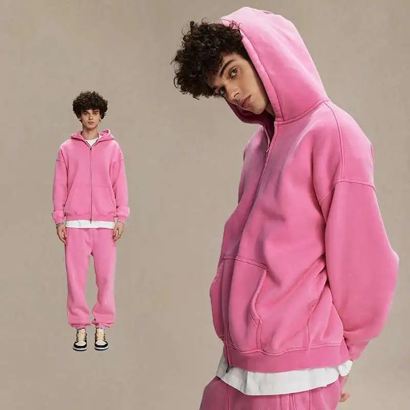 Męska bluza z kapturem w stylu vintage, luźna i wygodna 5