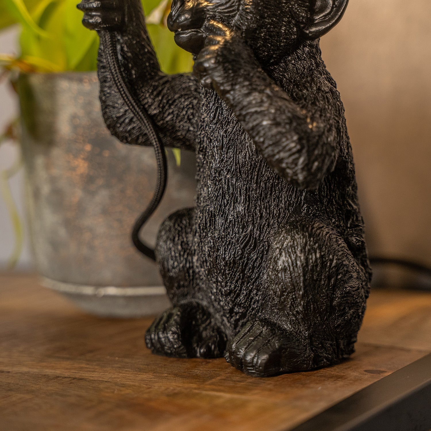 Lámpara de mesa ChimpShine - Mono negro - Lujo y único - Ideal para ambiente y estilo en casa