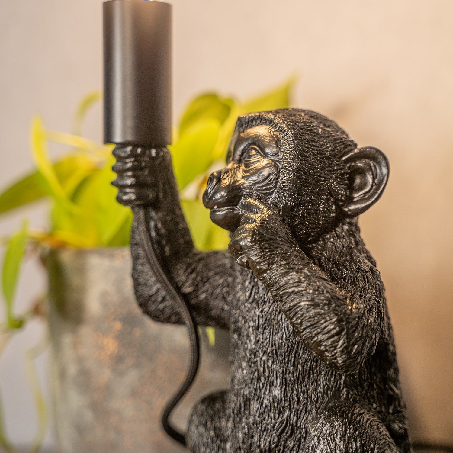 Lámpara de mesa ChimpShine - Mono negro - Lujo y único - Ideal para ambiente y estilo en casa