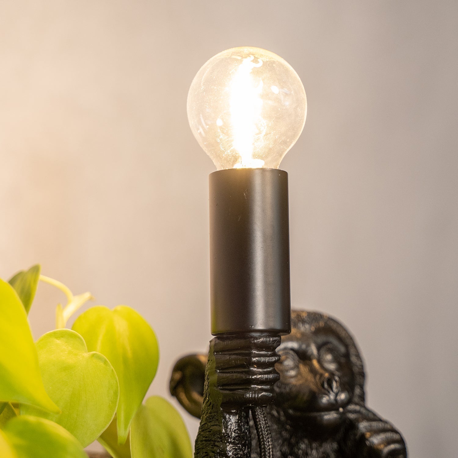 Lámpara de mesa ChimpShine - Mono negro - Lujo y único - Ideal para ambiente y estilo en casa