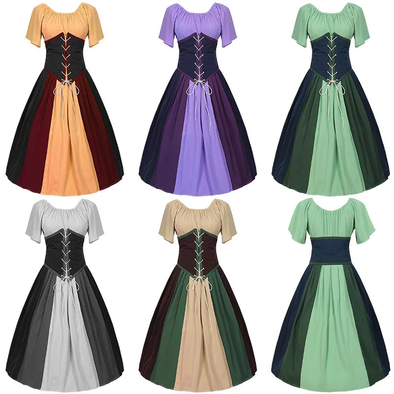 Melzano Adabellan – Glorieuze Renaissance Jurk voor Vrouwen, Middeleeuws Gothic