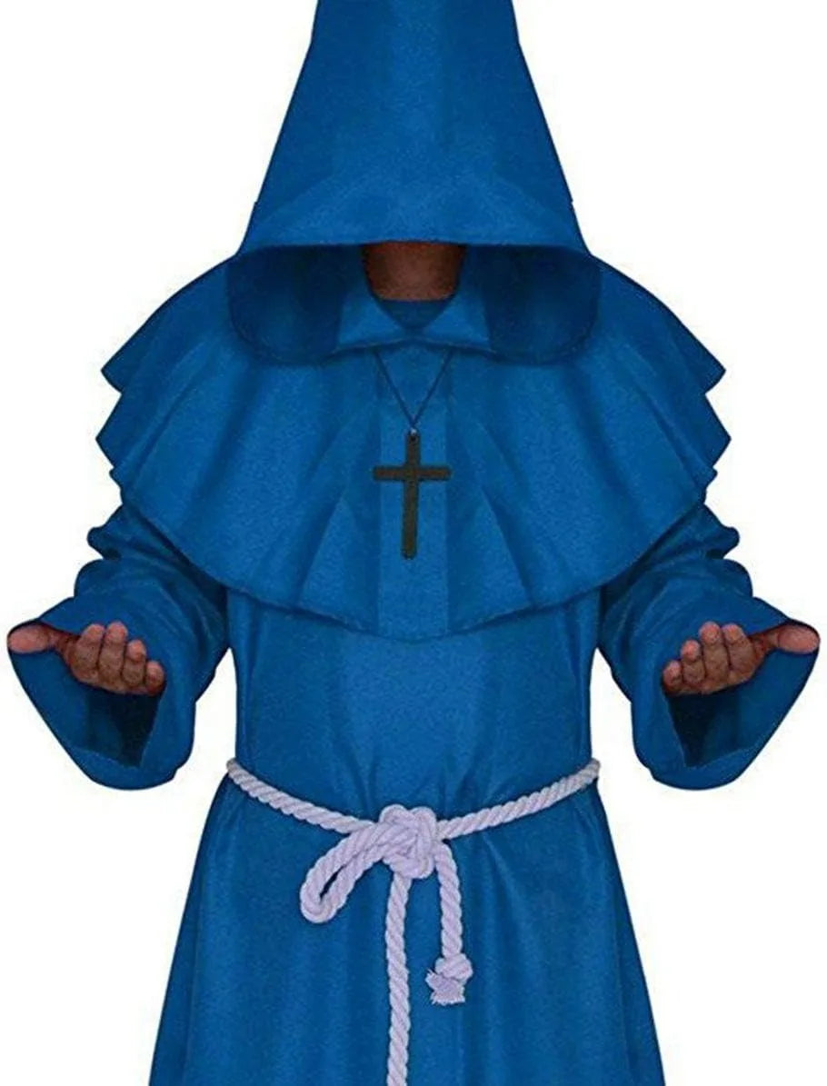 DarkHollow – Middeleeuwse Monnikenkap met Capuchon – Unisex Halloween Kostuum