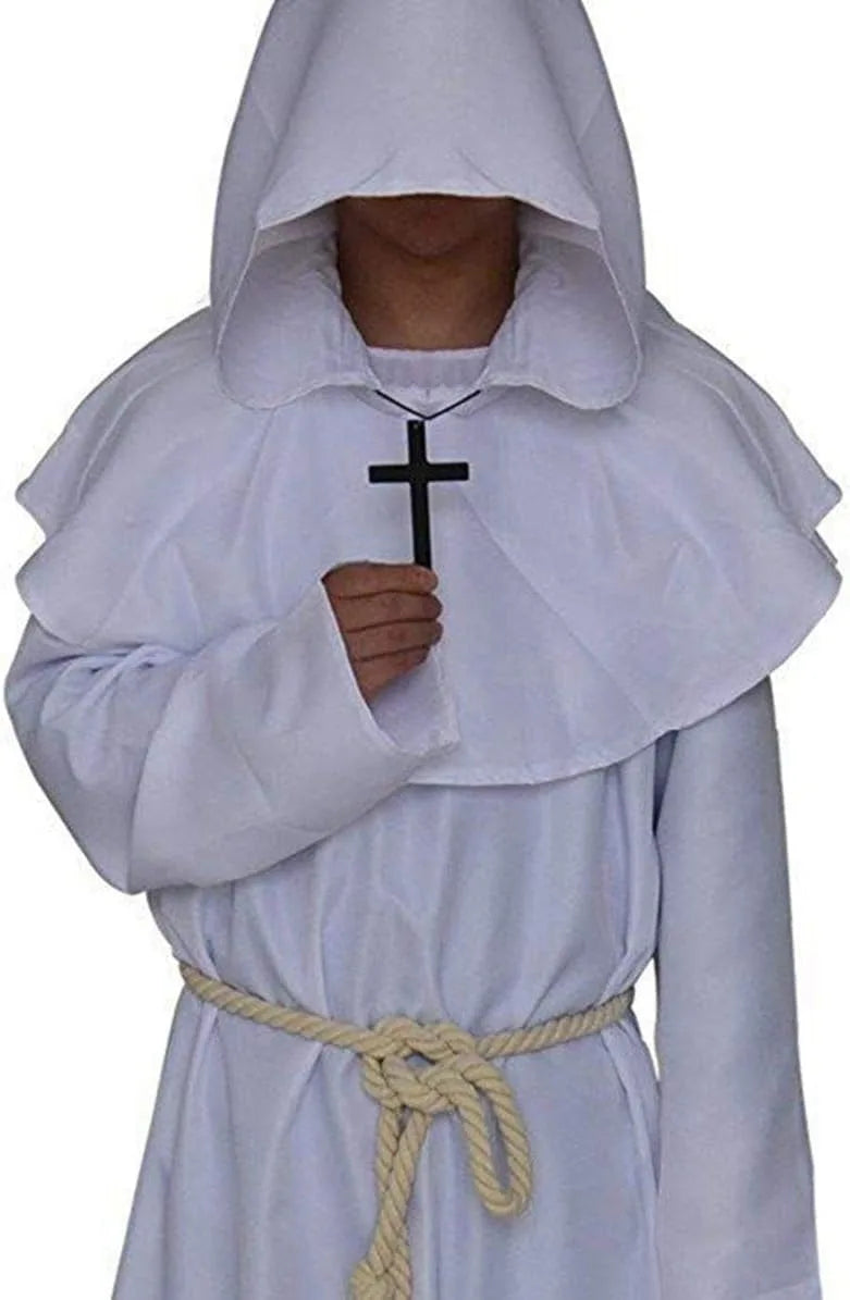 DarkHollow – Middeleeuwse Monnikenkap met Capuchon – Unisex Halloween Kostuum