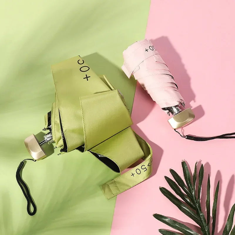SkyShield – Mini paraguas tamaño de viaje, protección UV y cortavientos