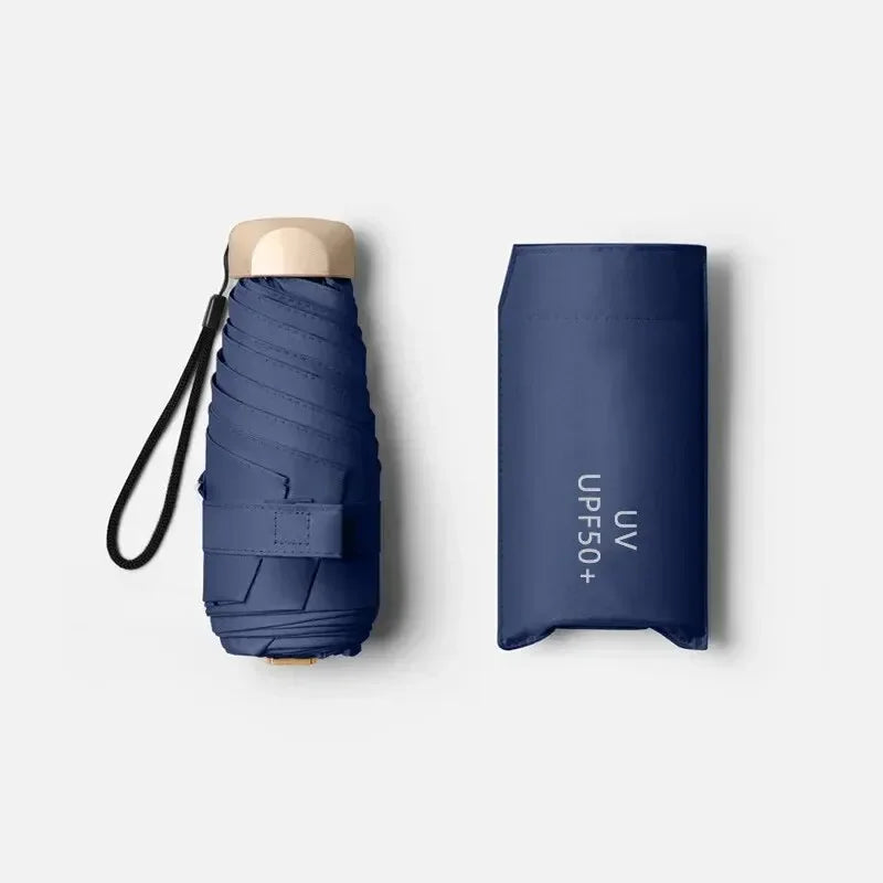 SkyShield – Mini paraguas tamaño de viaje, protección UV y cortavientos