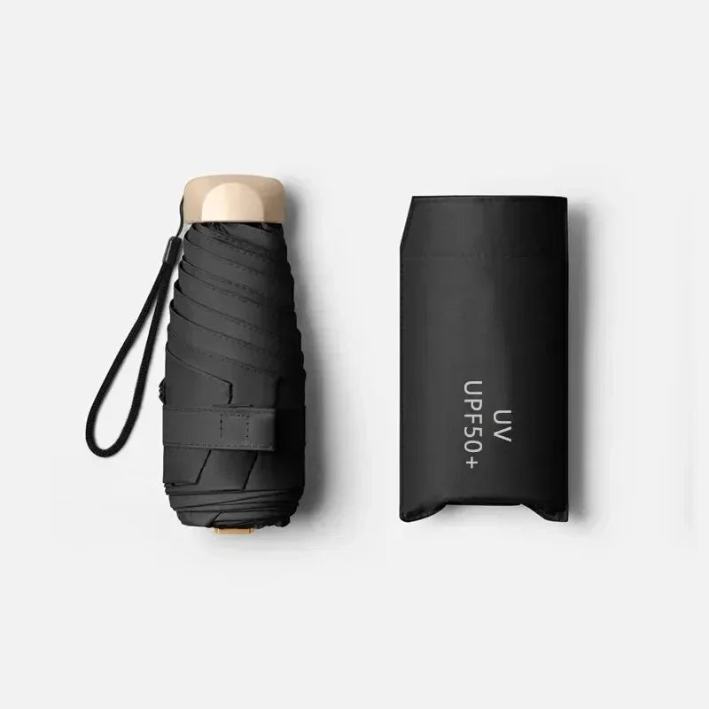 SkyShield – Mini paraguas tamaño de viaje, protección UV y cortavientos