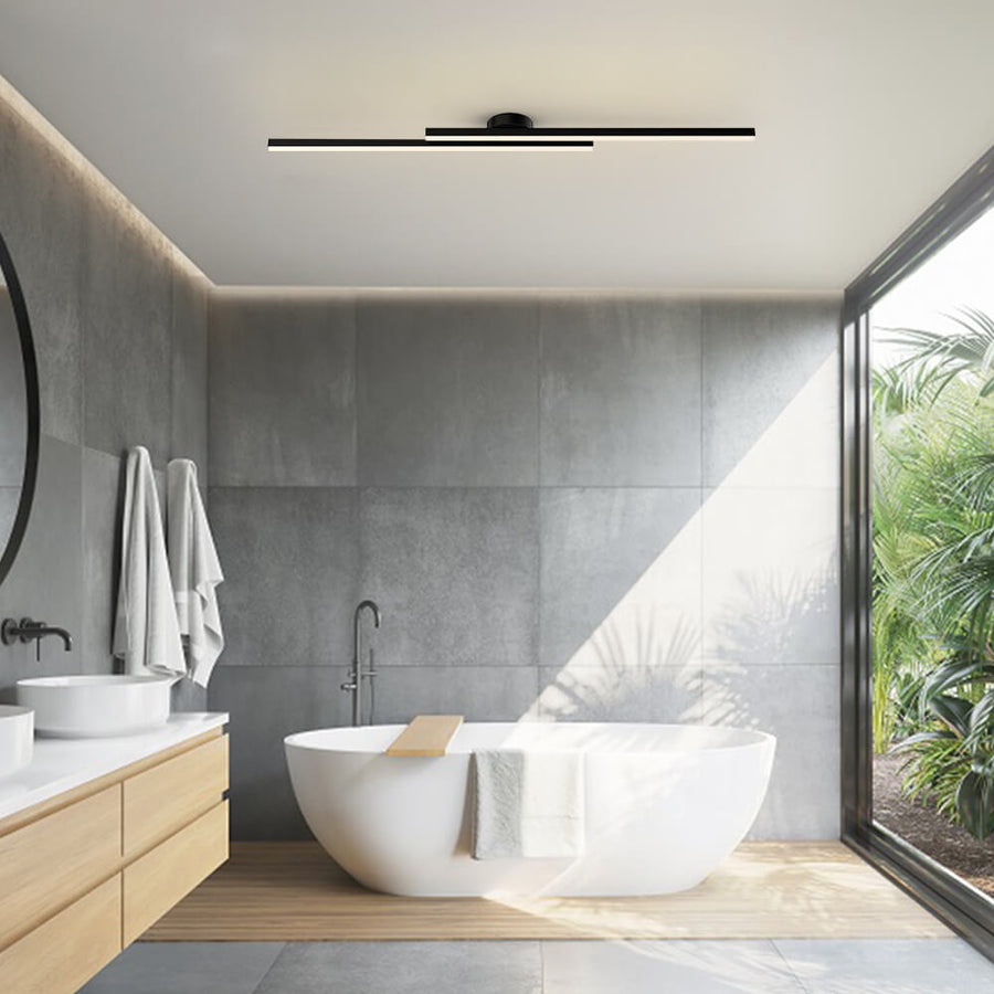 Alurex – Moderne aluminium LED plafondlamp – Semi flush lang design