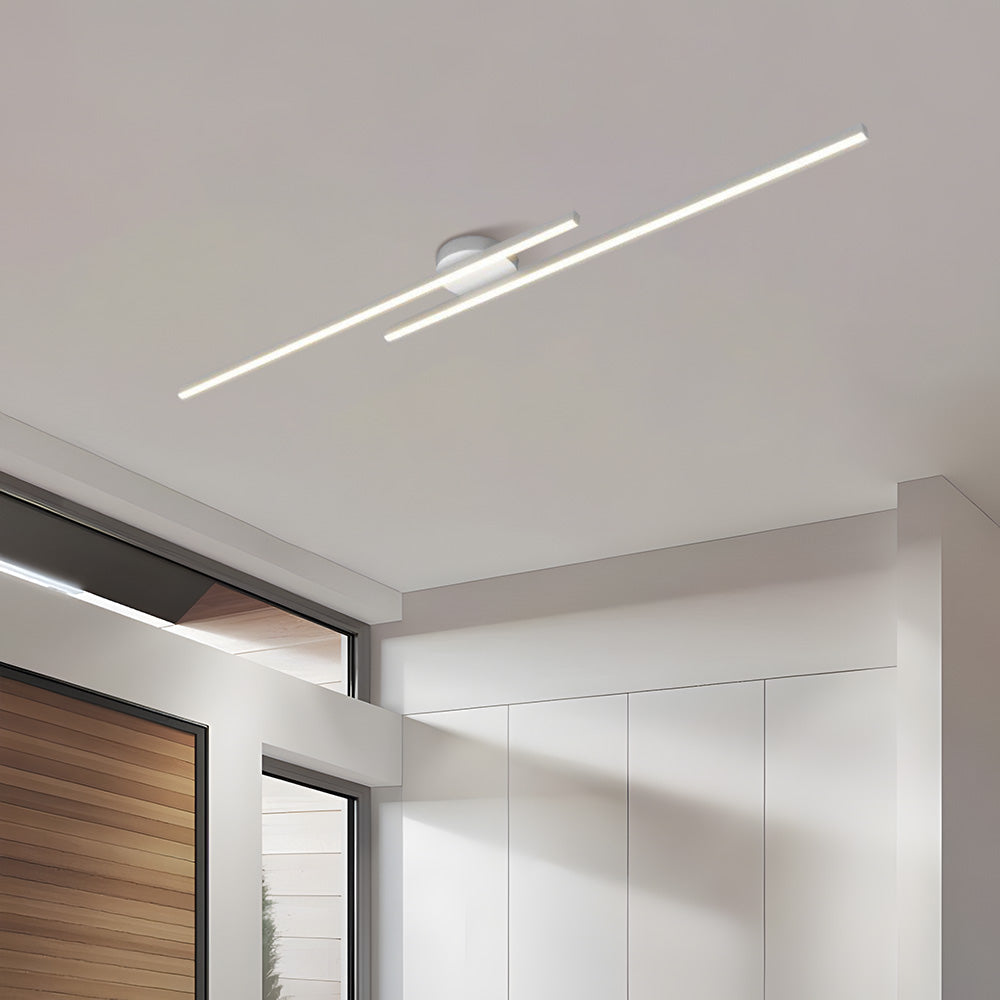 Alurex – Moderne aluminium LED plafondlamp – Semi flush lang design