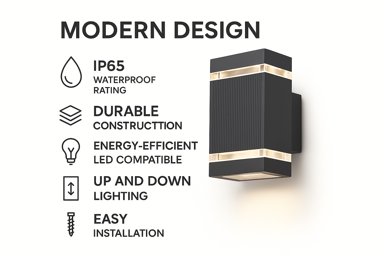 Lumora – Modern up & down outdoor lamp black – IP65 waterproof GU10