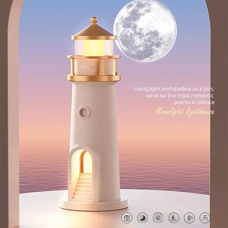 LunaBeam – Lámpara proyectora de luna con sensor tipo faro – Regulable y Bluetooth