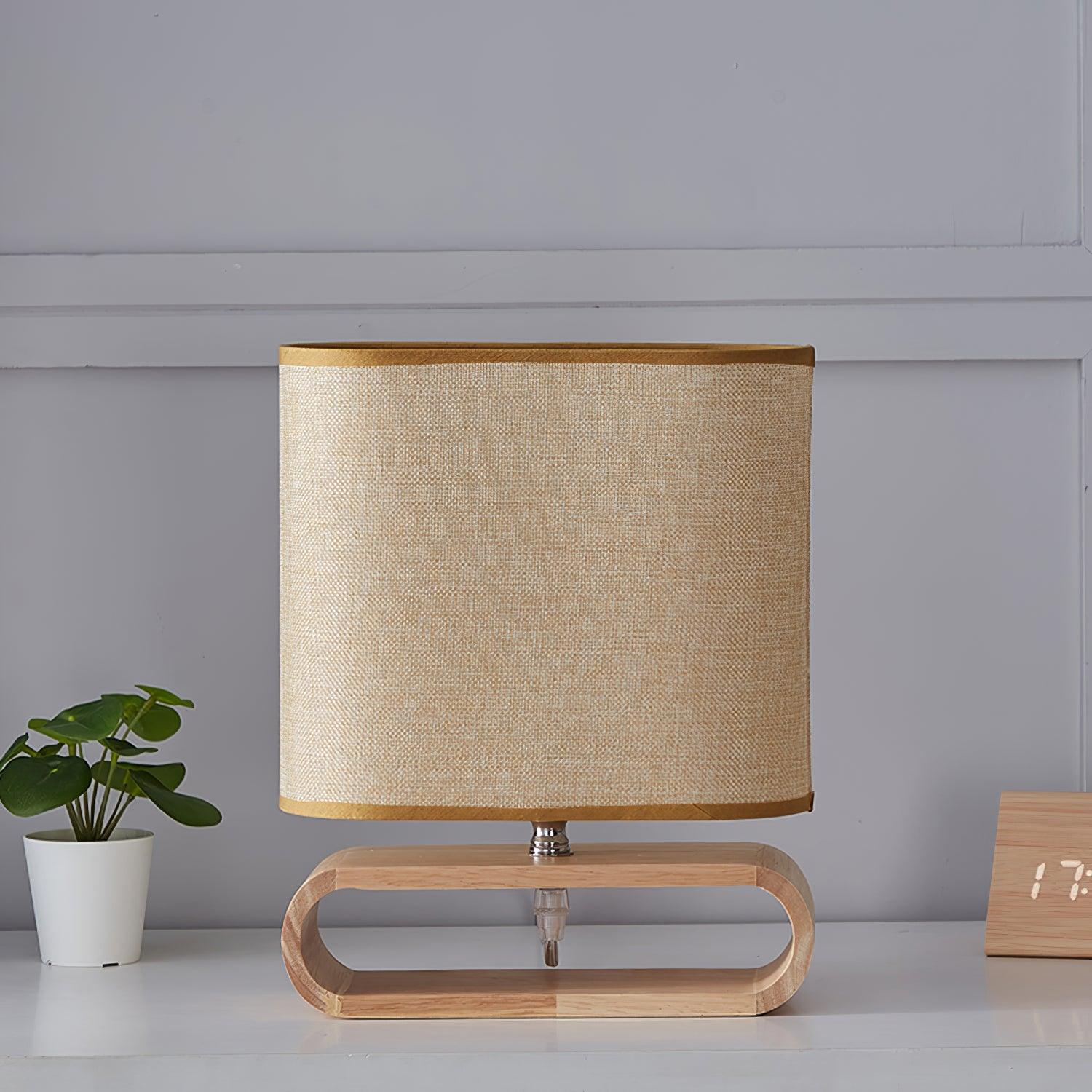Lámpara de mesa de diseño de madera - Apariencia lujosa con elegancia en la pantalla de la lámpara