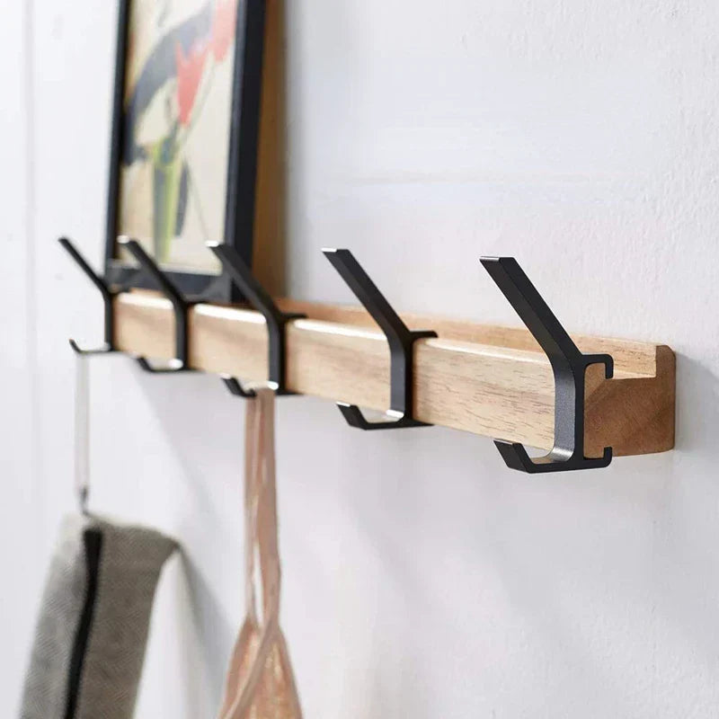 Wandkapstok Nordic – Zwart – Verplaatsbare Haken – 40 cm