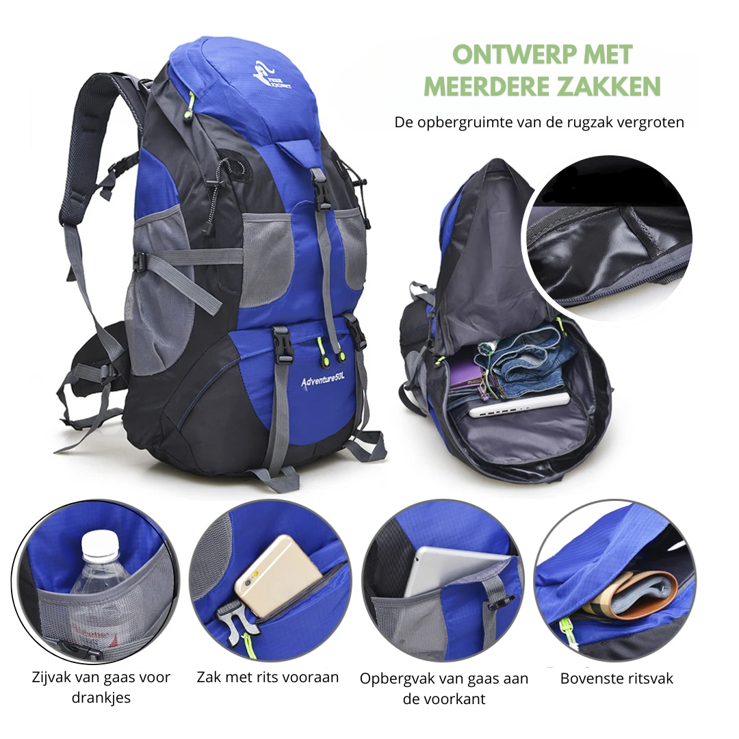 Waterdichte Outdoor Rugzak 50L – Lichtgewicht & Comfortabel