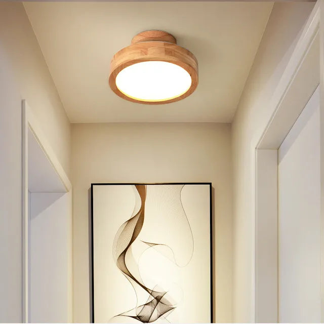 NordicLuxe – Round wooden Scandinavian ceiling lamp 20 cm – 12W LED