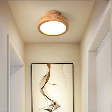 NordicLuxe – Round wooden Scandinavian ceiling lamp 20 cm – 12W LED