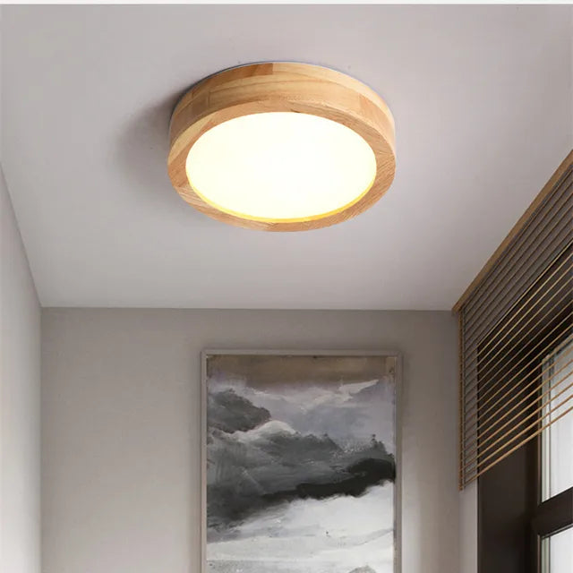 NordicLuxe – Round wooden Scandinavian ceiling lamp 20 cm – 12W LED