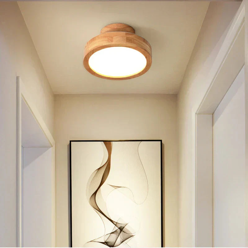 NordicLuxe – Round wooden Scandinavian ceiling lamp 20 cm – 12W LED