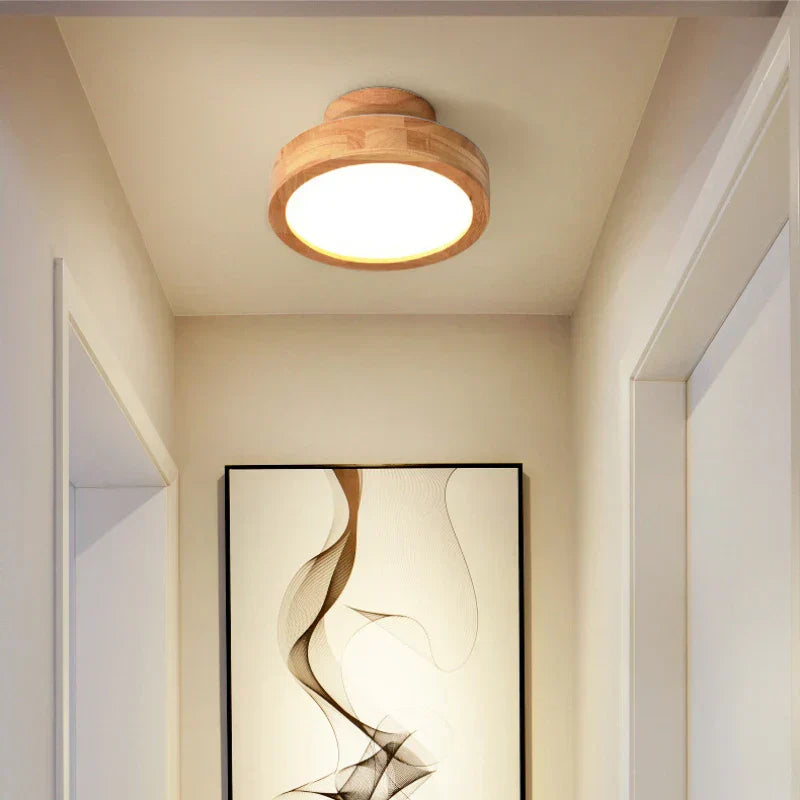 NordicLuxe – Round wooden Scandinavian ceiling lamp 20 cm – 12W LED