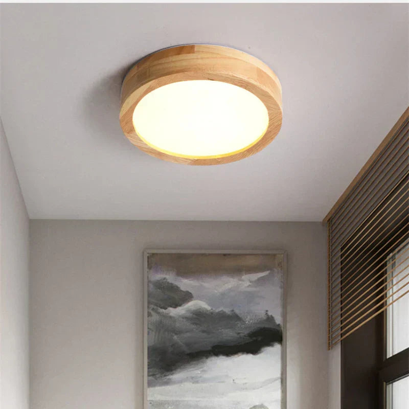 NordicLuxe – Round wooden Scandinavian ceiling lamp 20 cm – 12W LED