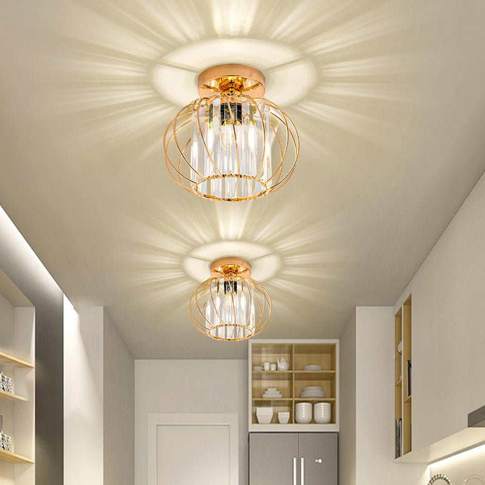 Glazora – Scandinavische plafondlamp – Glas & zwart ijzer design