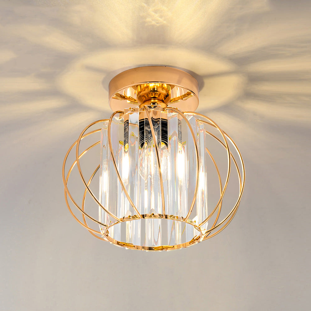 Glazora – Scandinavische plafondlamp – Glas & zwart ijzer design