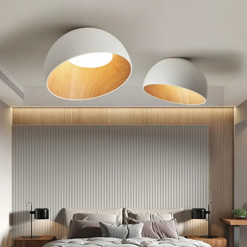 NordWood – Lámpara de techo LED escandinava de madera – Comedores y dormitorios