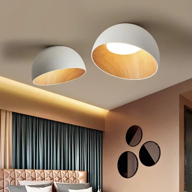 NordWood – Lámpara de techo LED escandinava de madera – Comedores y dormitorios