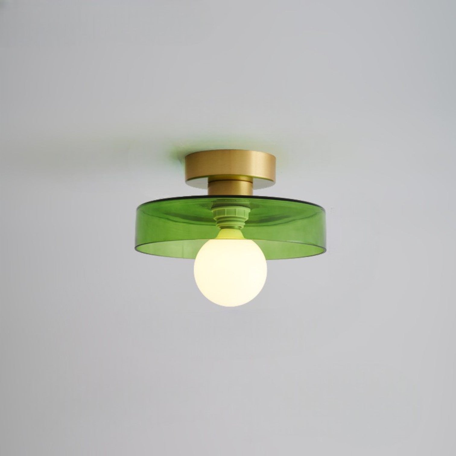 Maisoné – Bauhaus plafondlamp Frans design – Glas & messing E27