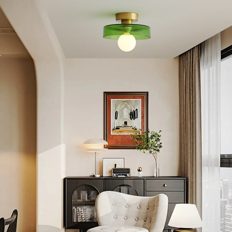Maisoné – Bauhaus plafondlamp Frans design – Glas & messing E27