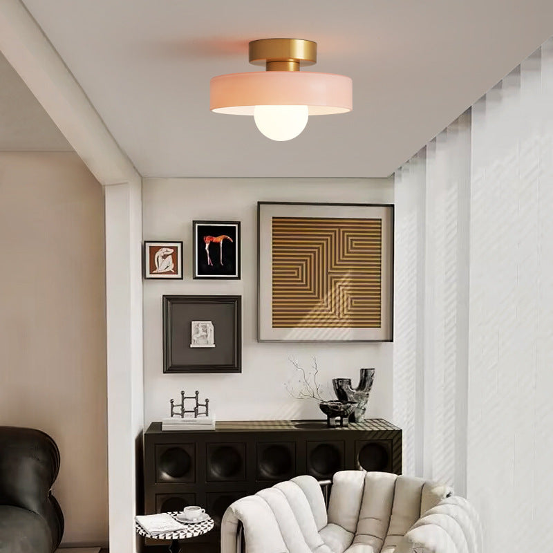 Maisoné – Bauhaus plafondlamp Frans design – Glas & messing E27