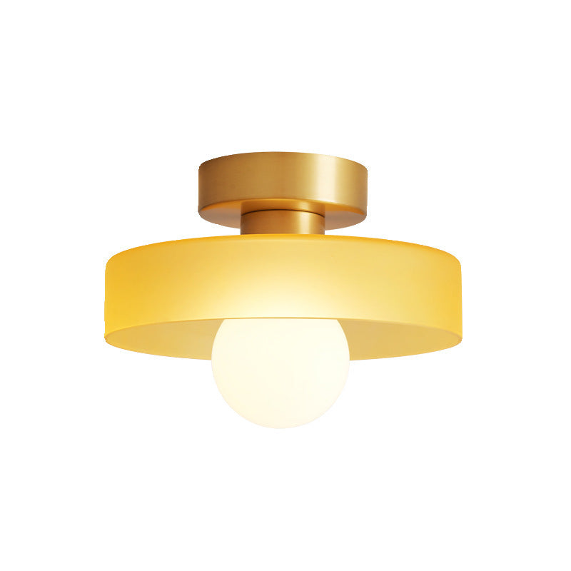 Maisoné – Bauhaus plafondlamp Frans design – Glas & messing E27