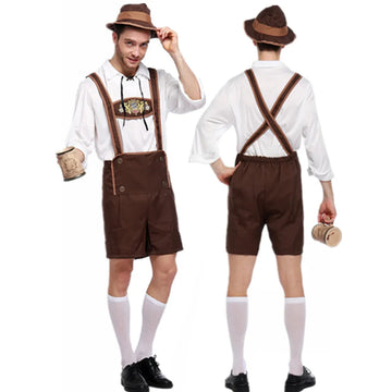 Melzano Oktoberfest Lederhosen en Hoed Kostuum Outfit
