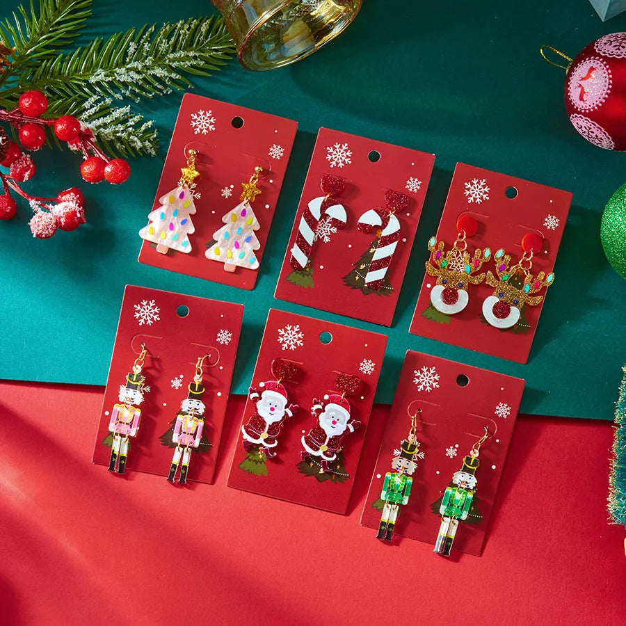 Frostelle – Christmas Earrings with Deer & Christmas Tree Design