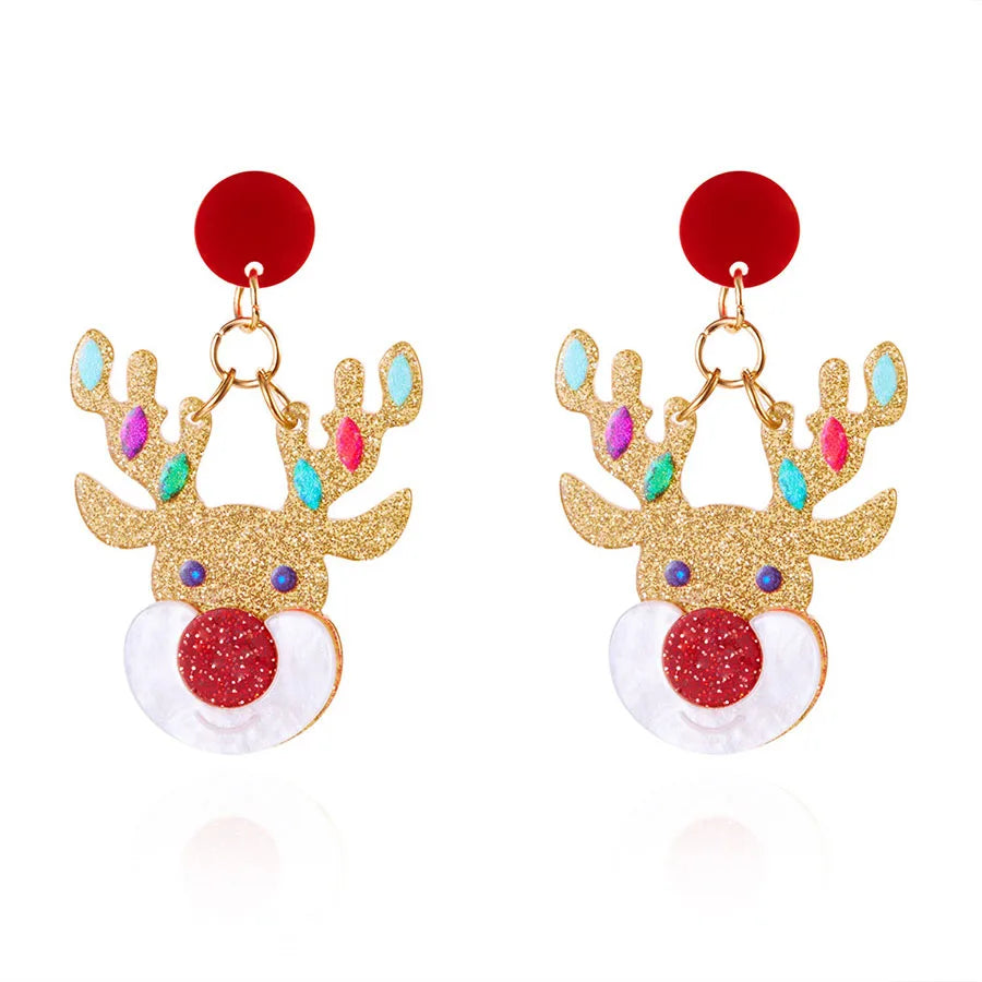 Frostelle – Christmas Earrings with Deer & Christmas Tree Design