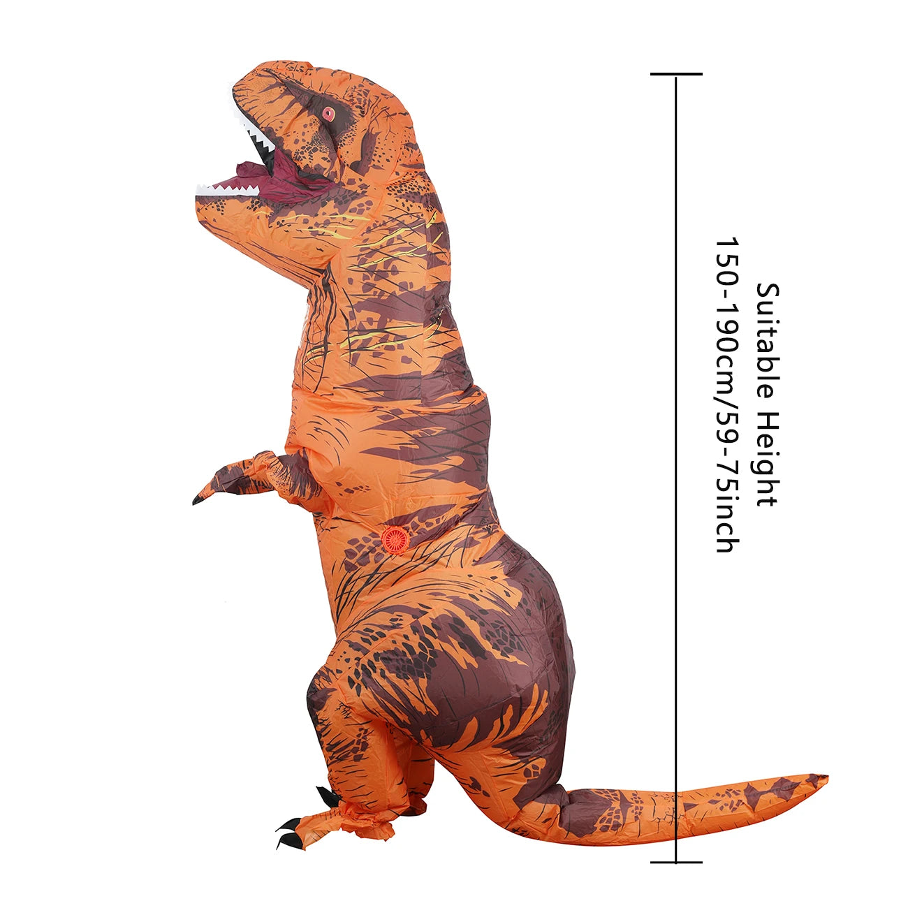 DinoMorph – Opblaasbaar T-Rex Kostuum Volwassenen – Snel Inflaterend Dino Pak