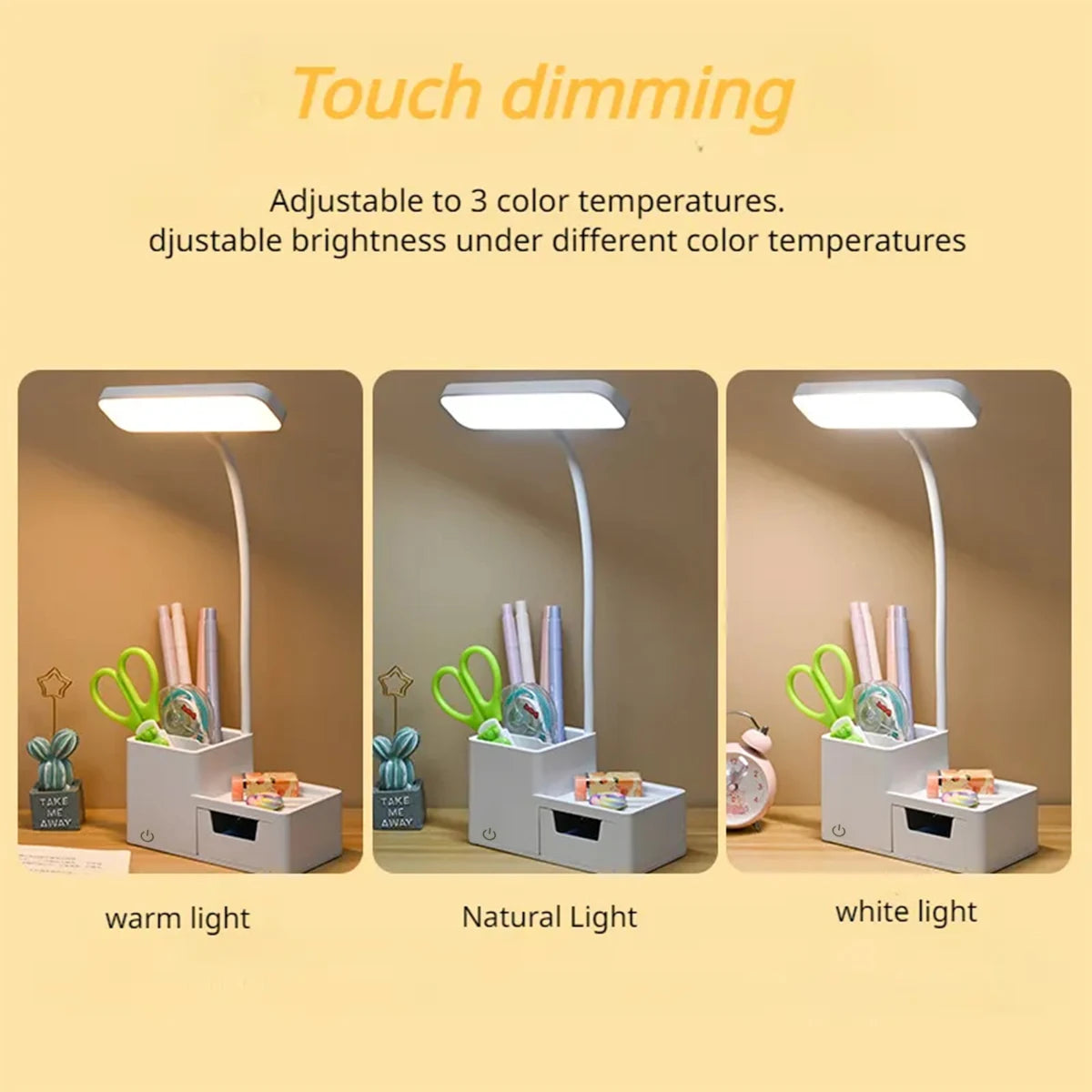 Lumora – Oplaadbare LED bureaulamp 3 dimniveaus – touch & vouwbaar