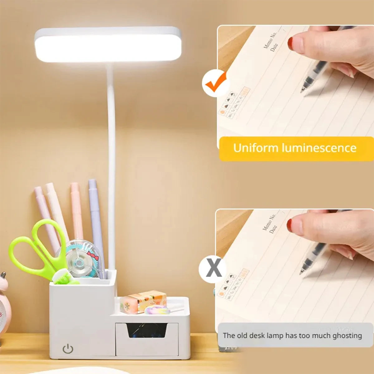 Lumora – Oplaadbare LED bureaulamp 3 dimniveaus – touch & vouwbaar