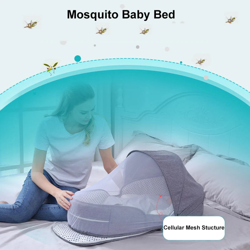 Luvano – Opvouwbaar Babybedje met Muggennet, Veilig en Compact